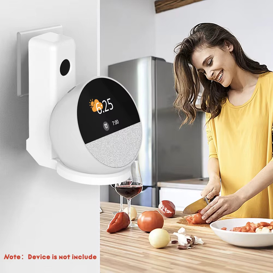 Wandhalterung für Echo Dot Gen 5 mit platzsparender Kabelmanagement und kindersicherem Design in Schwarz oder Weiß - Bild 3