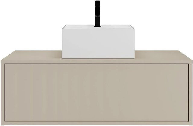 Vente-unique Einzelwaschtisch Teana aus Keramik in Beige, B/T/H: 94 x 47 x 32 cm - Bild 1
