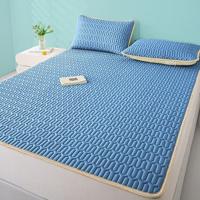 JR-Studio Latex-Kühlmatte aus Eisseide in Blau, waschbare Kühlmattenmatratze für Babys und Studenten, B/T: 90 x 200 cm - Bild 1