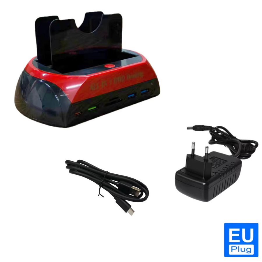 Deepartner All-in-One HDD/SSD Dockingstation mit USB 3.0 Hub, SD/TF-Kartenleser und PD/QC Schnellladung für 2,5 und 3,5 Zoll SATA/IDE mit Offline-Klonfunktion - Bild 5