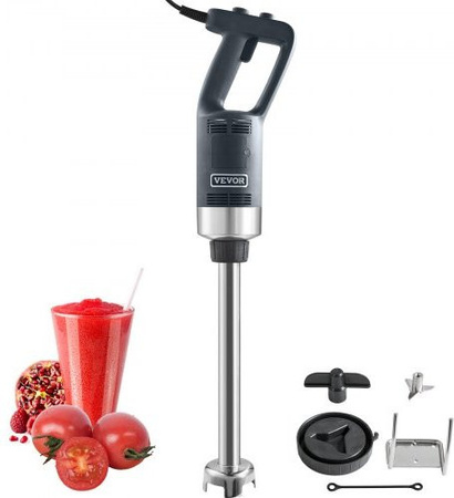 VEVOR Elektrischer Stabmixer 750 W, Hochleistungs-Pürierstab aus Edelstahl in Schwarz mit einstellbaren Drehzahlen und abnehmbarem Rührstab, Höhe: 75,5 cm