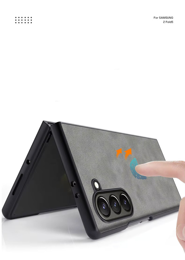 Business Lederhülle für Samsung Galaxy Z Fold 3 4 5 6 7 5G mit harter PC-Rückseite in Blau - Bild 5