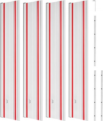 VEVOR Führungsschiene Set für Handkreissägen aus Aluminium in Silber, bestehend aus 4 Führungsschienen à 700 mm und 3 Verbindungsstücken, kompatibel mit verschiedenen Tauchsägen für deine Holzbearbeitungsprojekte - Bild 1