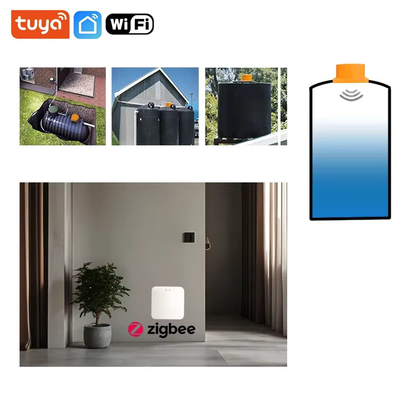 Tuya SmartZigbee Ultraschall-Wassertank-Monitor-Sensor zur Flüssigkeitsstandsmessung mit Echtzeit-Alarmbenachrichtigung und App-Steuerung für iOS und Android - Bild 2