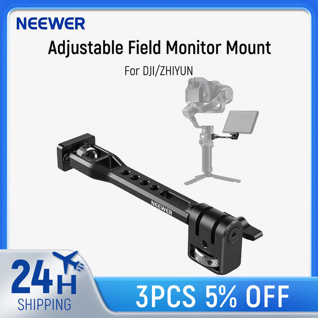 Neewer Feldmonitor-Halterung in Schwarz, 360 Grad drehbare Kamera-Monitor-Halterung mit 1/4 Zoll Gewinde, kompatibel mit DJI RS 2 und RSC 2 - Bild 1