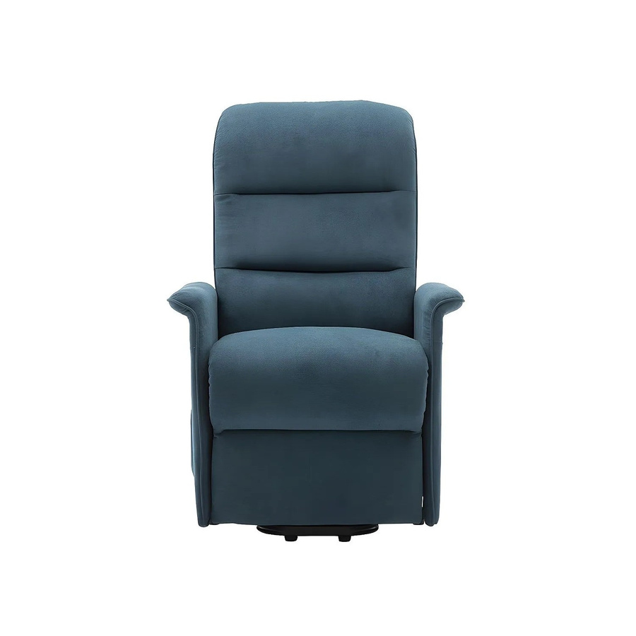 Vente-unique Sessel Capucine mit gerader Rückenlehne und Armlehnen in Blau aus Stoff, Höhe: 73 cm - Bild 2