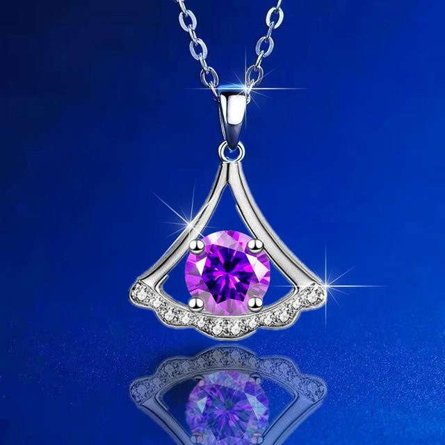 Halskette 925 Silber, Zirkonia, Damen, blue - Bild 1