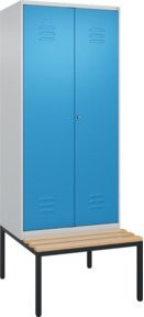 C+P PSA Doppel-Spind Classic PLUS Sitzbank mit 2 Abteilen, Buche-Hartholz und Zylinderschloss, B/T/H: 212 x 80 x 81,5 cm - Bild 1