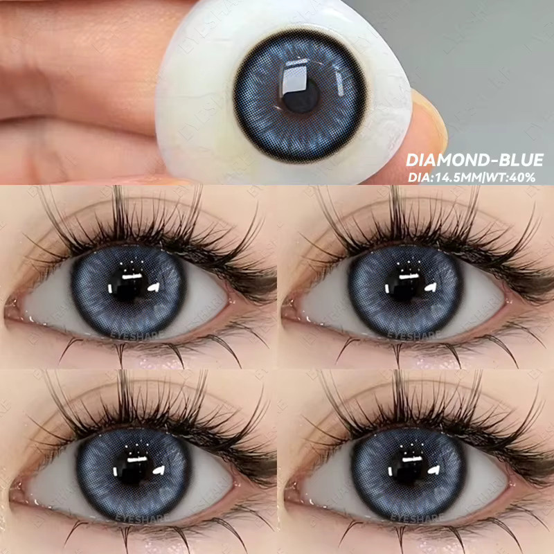 EYESHARE Diamond-Blue farbige Kontaktlinsen Jahreslinsen, 2 Stück - Bild 2