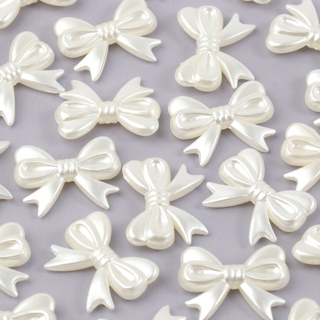 TANANTA Charms, Acryl, Bowknot Fliege, Perle, Weiß, Unisex - Bild 1