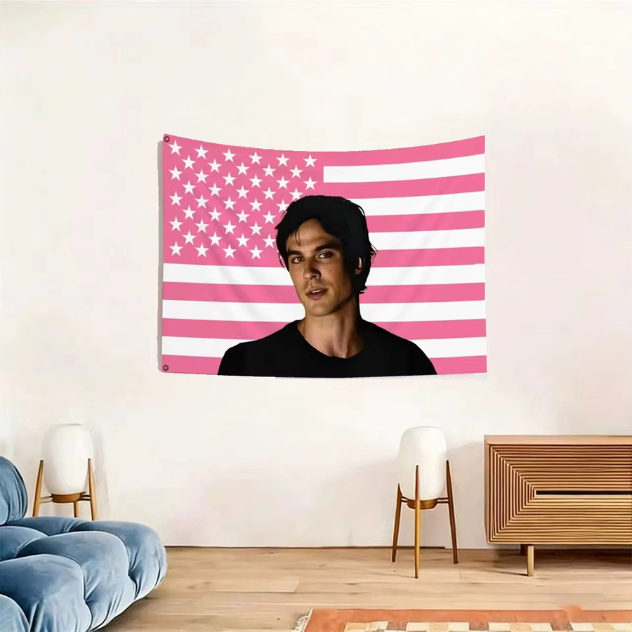 D-Damon S-Salvatore Rosa Flagge als Wanddekoration in Pink, B/H: 40 x 60 cm - Bild 4