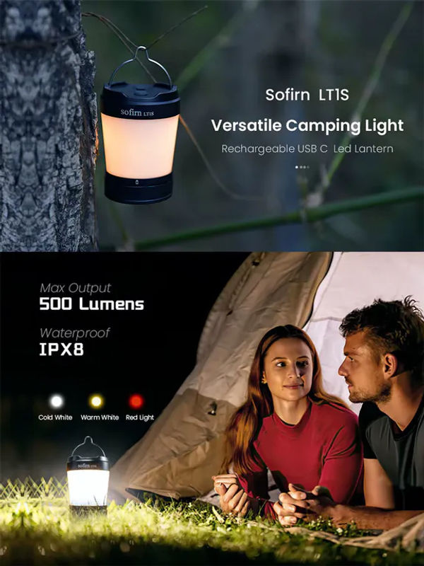 Sofirn LT1S USB C Campingleuchte, wiederaufladbare 21700 Notfalllaterne in Schwarz mit dimmbarer Farbtemperatur (2700 K–6500 K) und Powerbank-Funktion - Bild 7