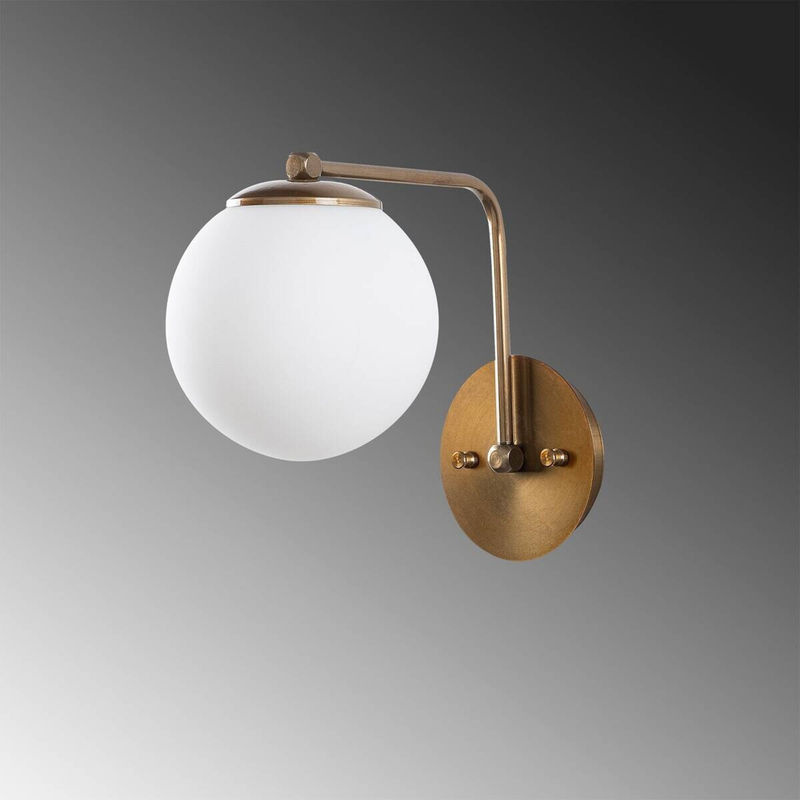 Opviq Wandleuchte Daisy in Gold aus Metall und Glas mit E27 Fassung, B: 26 cm, H: 22 cm, T: 26 cm, L: 15 cm - Bild 3