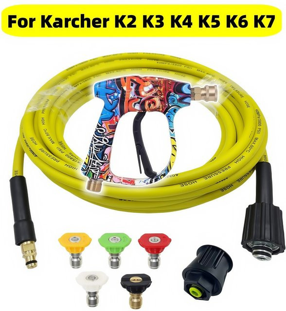 Kärcher Hochdruckreiniger-Schlauch in Gelb, 5800 PSI, knickfester Verlängerungsschlauch für K2, K3, K4, K5, K6 und K7 - Bild 1