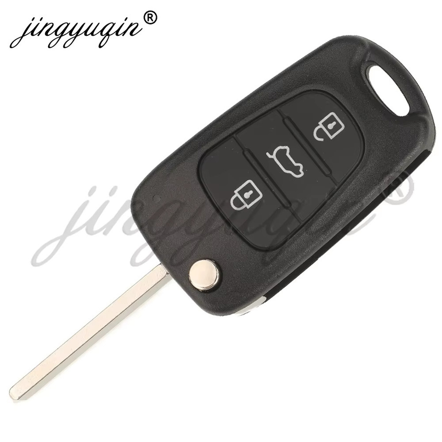 Jingyuqin Auto Fernbedienung Schlüssel für Kia Venga, 433 MHz ASK ID46 Flip Fob, Schwarz - Bild 2