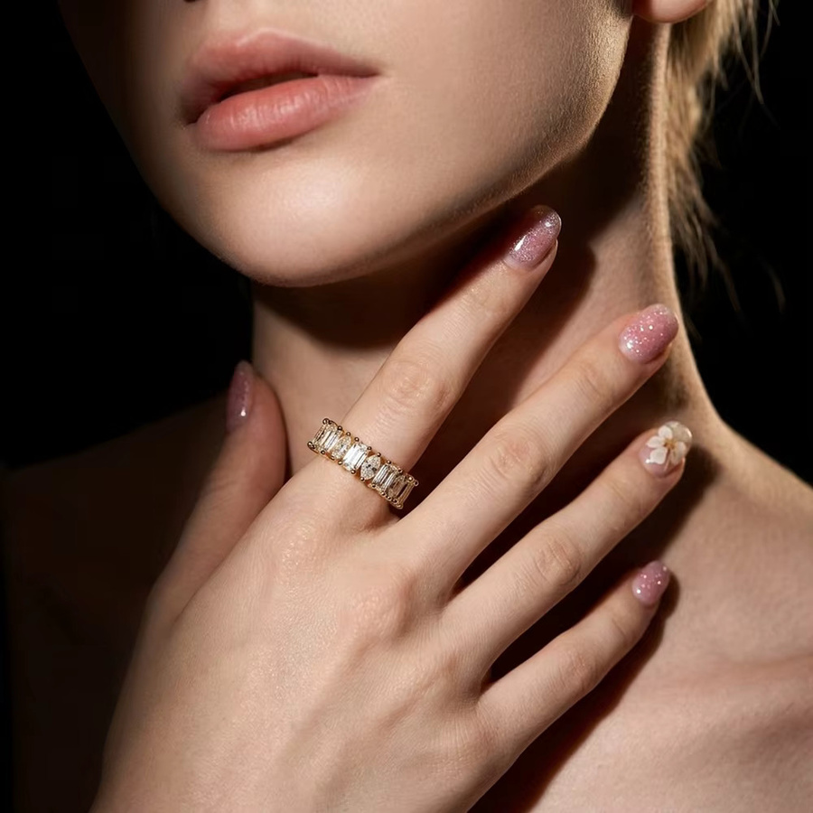 BXINY Ring, 925 Silber, Diamant, Vintage, Damen und Herren - Bild 6