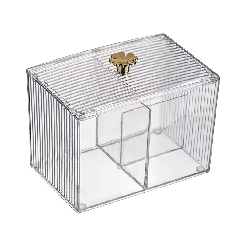 Transparente Aufbewahrungsbox aus Acryl für Kosmetik und Wattestäbchen - Bild 3