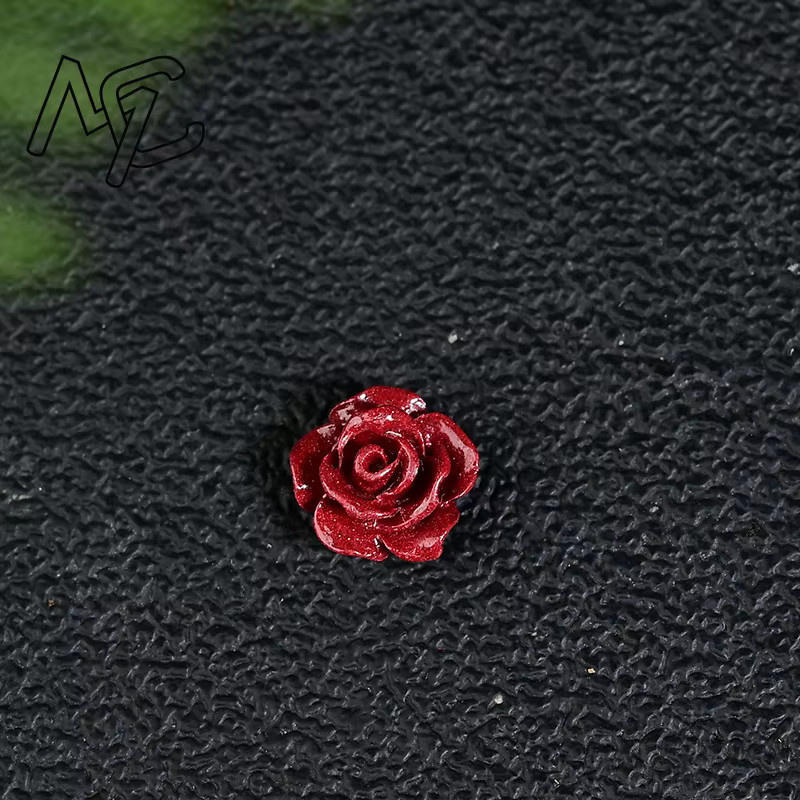 Ohrringe und Armbänder, Zinnober Jade Rose Blumenperlen, Unisex - Bild 1