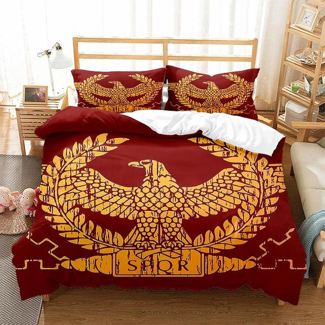 Spqr Römisches Reich Bettwäsche Set mit 3D-Druck, Rot, B/H: 140 x 200 cm - Bild 1