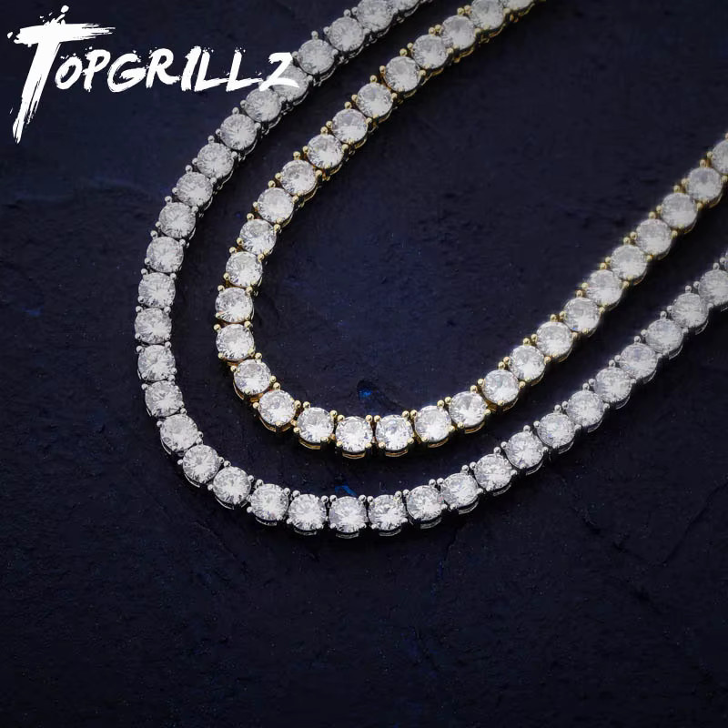 TOPGRILLZ Halskette, Iced Out, Kubikzirkonia, Gold silber Farbe, Unisex - Bild 2