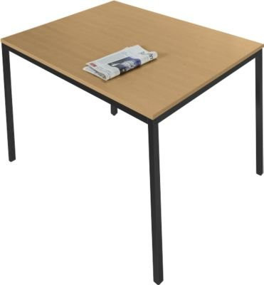 Schäfer Shop Pure Stahlrohrtisch in Buche und Schwarz, B/T/H: 120 x 80 x 72 cm - Bild 1
