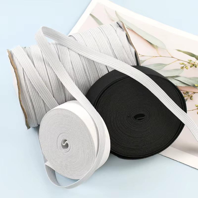 Meetee Bungee Cord Elastisches Gummiband für Masken und Haarband in Schwarz oder Weiß - Bild 2