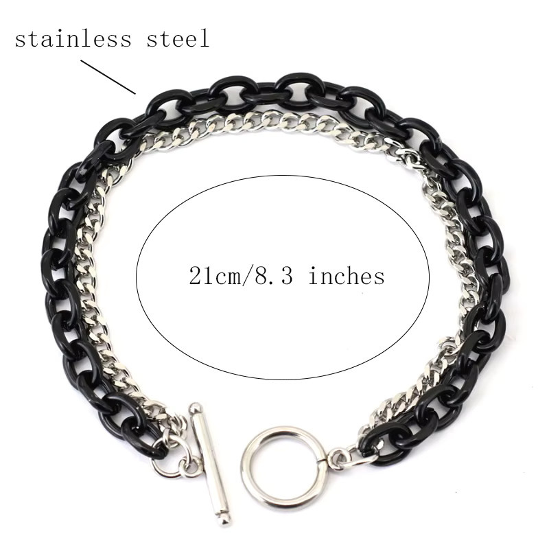 Noter Armband Edelstahl, Cuban Chain, Doppel Schicht, Herren - Bild 3