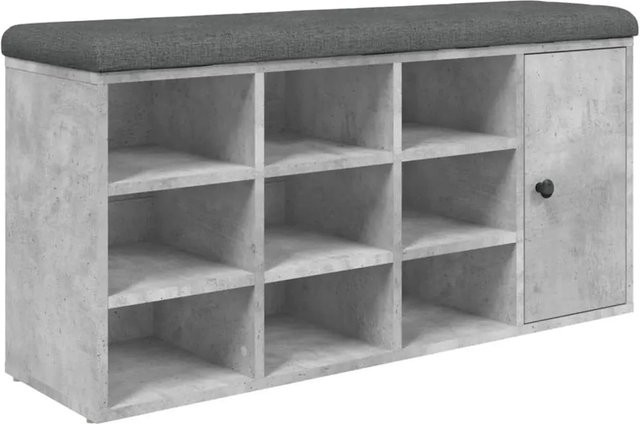 vidaXL Schuhbank aus Holzwerkstoff in Betongrau, B/T/H: 102 x 32 x 50 cm - Bild 1