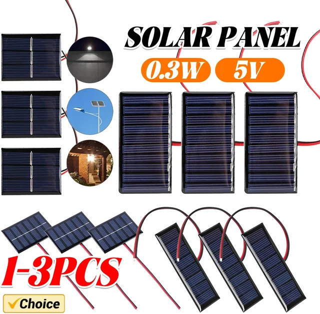 ALLOYSEED Mini Solarpanel DIY-Modul mit USB-A und USB-C für Powerbank-Akkus, 0,3W, 5V Polysilizium-Epoxid-Panel - Bild 1