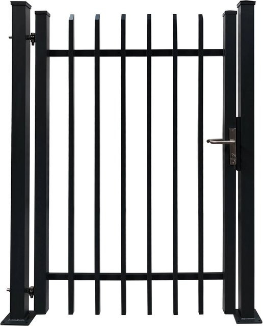 Dekor-Einzeltor Porto mit Bodenplatte zum Aufdübeln, Farbe: Anthrazit, B: 120 cm, H: 180 cm - Bild 1