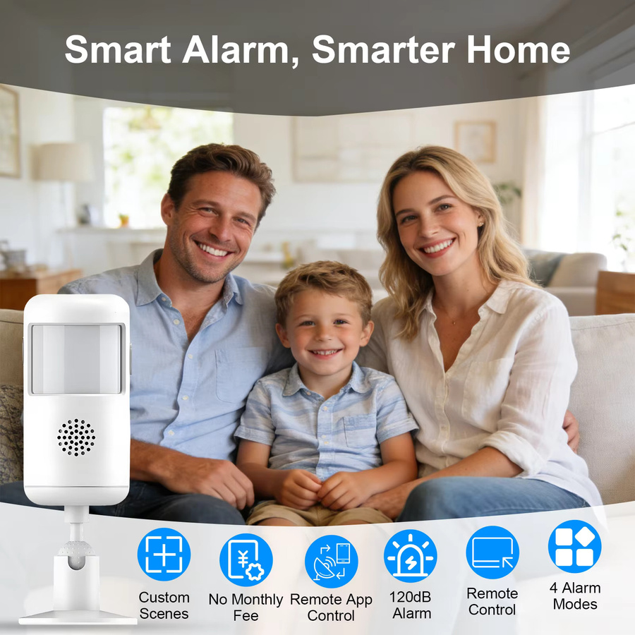 PGST Smart Life WiFi Infrarot-Bewegungsmelder mit Tuya-Kompatibilität für Alexa und Google Assistant, Weiß - Bild 2