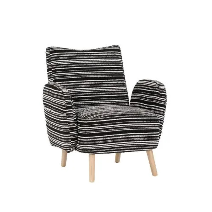 PXloue Lesesessel aus Stoff mit Kreismuster und Holzbeinen, B/T/H: 77 x 81 x 87 cm - Bild 2