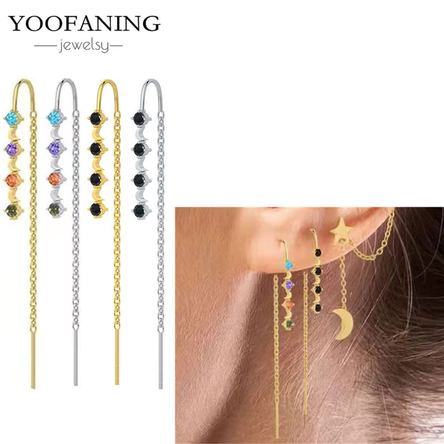 yoofaning Ohrringe, 925 Silber, Quaste, Damen - Bild 2
