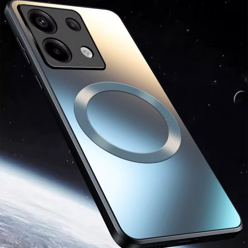 Magnetische Silikon Hülle für Xiaomi Redmi Note 13 Pro Plus und Redmi Note 13 Pro in Purple mit mattierter Softshell und kabelloser Lade-Adsorptions-Rückseite - Bild 5