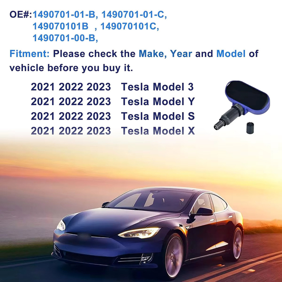 4 Stück Bluetooth Reifendrucküberwachungssensoren TPMS für Tesla Model 3, Y, S, X (2020-2024) und Model Y Juniper (2025) 1490701-00-B 1490701-01-B 1490701-01-C - Bild 2