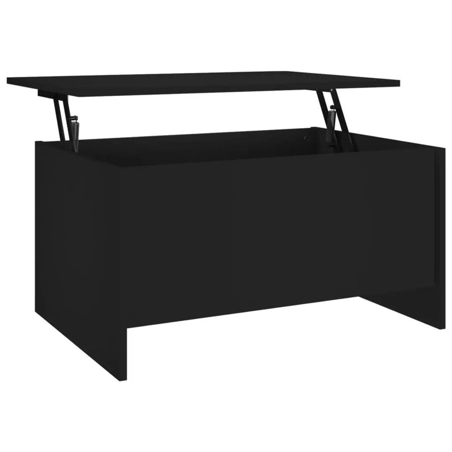 vidaXL Couchtisch modern in Schwarz aus Holzwerkstoff mit Lift-up-Top, B/T/H: 80 x 55,5 x 41,5 cm - Bild 2