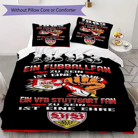 VfB Stuttgart Bettwäsche-Set On My Love Home in Weiß mit 1 Bettbezug und 2 Kissenbezügen, B/H: 135 x 200 cm