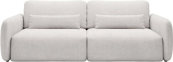 Schlafsofa Vopoza in Beige mit Strukturstoff und Armlehnen, Breite: 238 cm