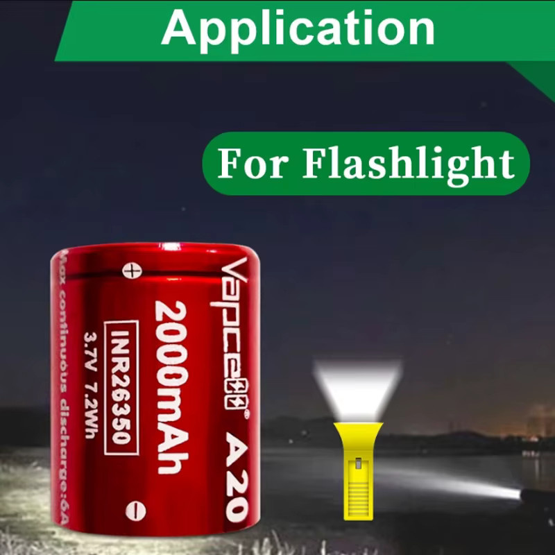 Vapcell A20 INR 26350 Akku, 2000 mAh, 3,7 V, rot, wiederaufladbare Lithium-Ionen-Akkuzelle - Bild 4