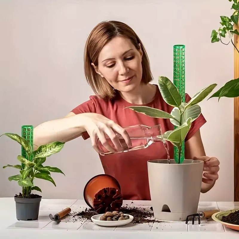 2er Set Moosstangen aus Kunststoff in Schwarz als Pflanzenstützen für Zimmerpflanzen wie Monstera - Bild 2