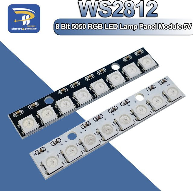 WS2812B RGB LED Panel Modul 8 Bit 5V für Arduino in Multicolor und Schwarz - Bild 1