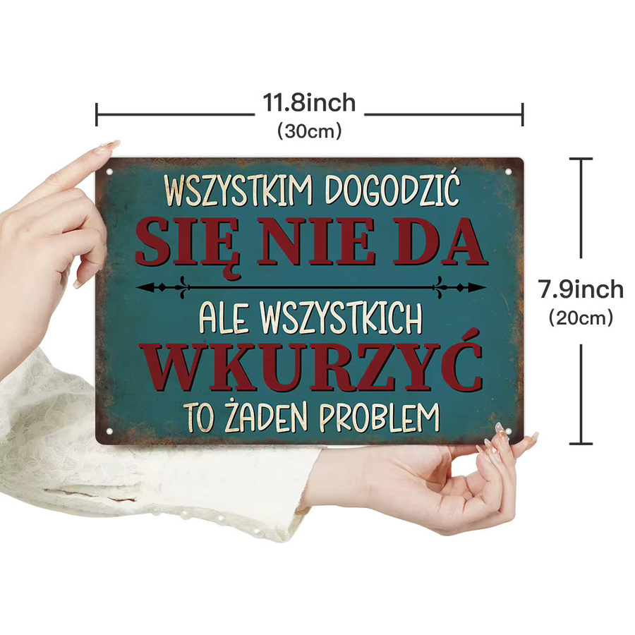 Putuo Decor Vintage Metallblechschild mit polnischem Zitat in Mehrfarben - Bild 3