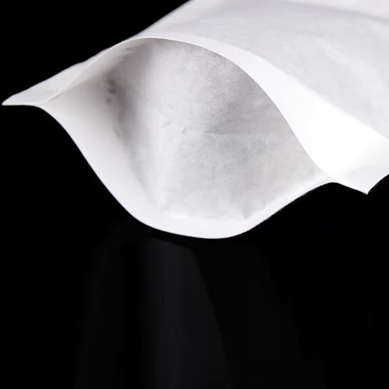Wiederverschließbare weiße Baumwollpapier-Verpackungsbeutel mit Reißverschluss und Wärmeversiegelung für Kaffee und Tee - Bild 5