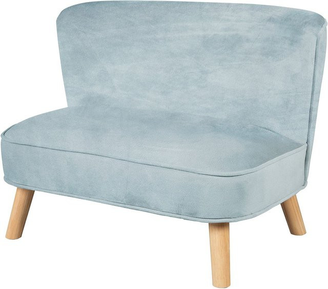 Gepolstertes Roba Kindersofa mit Samtstoff in Blau und Grau B/H/T: 70 x 48 x 50 cm - Bild 1