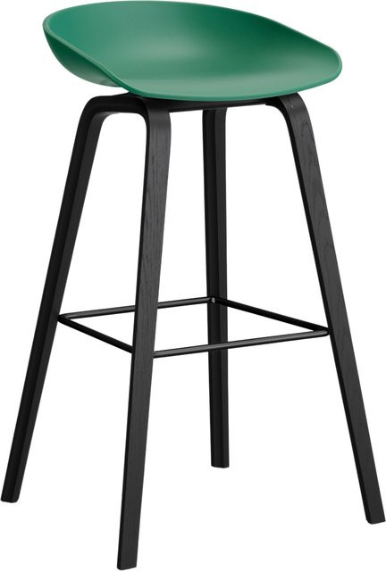HAY About A Stool AAS 32 Hocker in Grün mit Eichenholz oder Walnussholz und Polypropylen - Bild 1