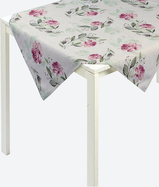 NKD Mitteldecke aus Polyleinen mit Grafikdesign in Weiß und Multicolour, B/B: 80 x 80 cm - Bild 1