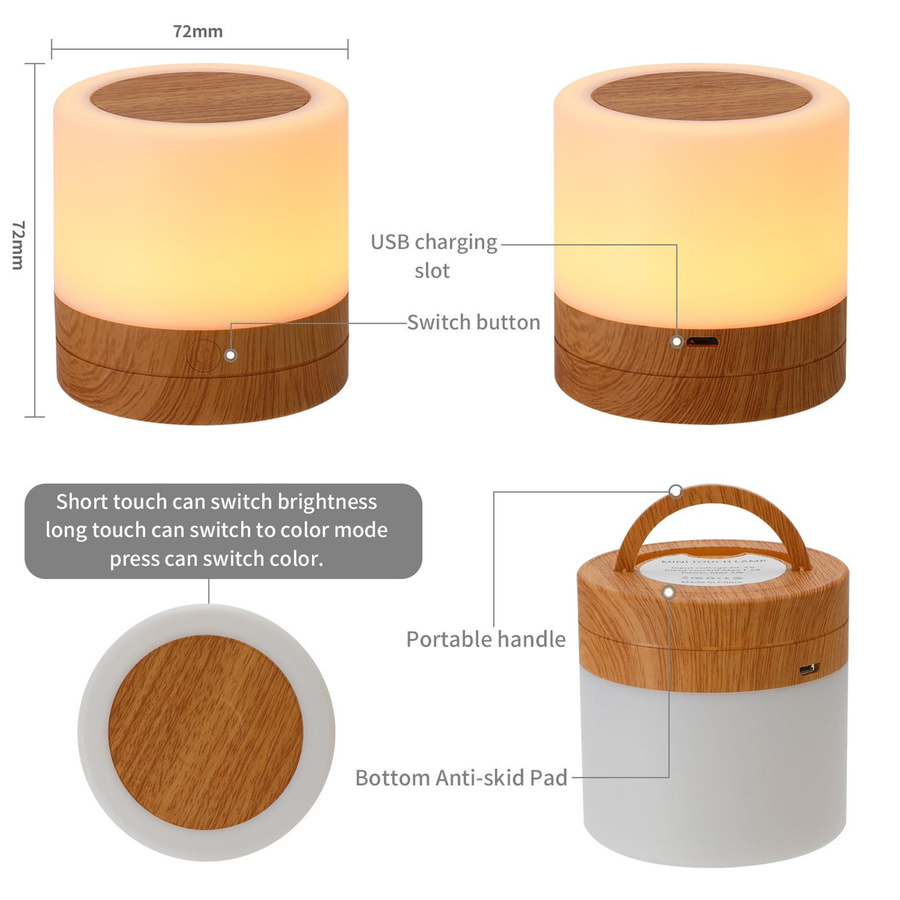 TOMTOP JMS RGB LED Nachtlicht in Weiß mit Fernbedienung und Touch-Funktion für Schlafzimmer und Kinderzimmer, USB-Betrieb - Bild 7