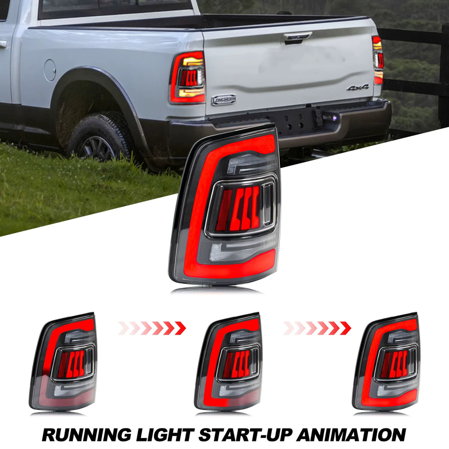 LED-Rückleuchten für Dodge Ram 1500 2500 3500 (2008–2018) mit sequentiellen Blinkern der 4. Generation in Transparent - Bild 3
