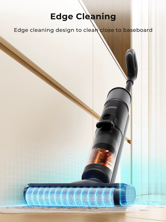 Laresar M3 Kabelloser Nass- und Trockensauger mit Wischfunktion, Randreinigungsdesign und Selbstreinigungsfunktion, Schwarz - Bild 2
