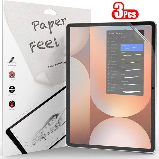 3er-Pack Samsung Galaxy Tab S10 Ultra Plus S10+ Displayschutzfolie mit Papiergefühl in Transparent - Bild 1